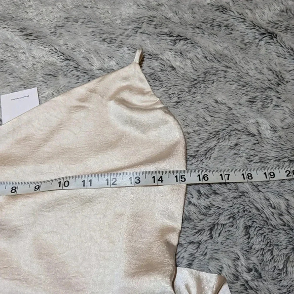 NEW Lovers and Friends Karen Mini Dress Cream Champagne	One Shoulder Revolve XS - Picture 5 of 6